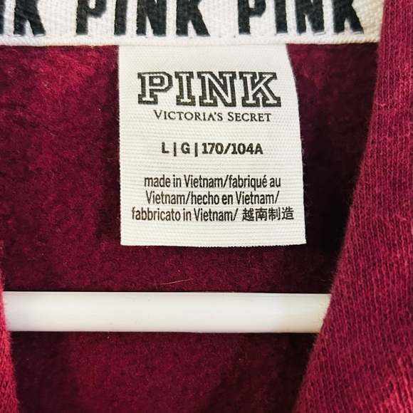 Victoria's Secret Maroon Zip-Up Hoodie - Picture 2 of 4
